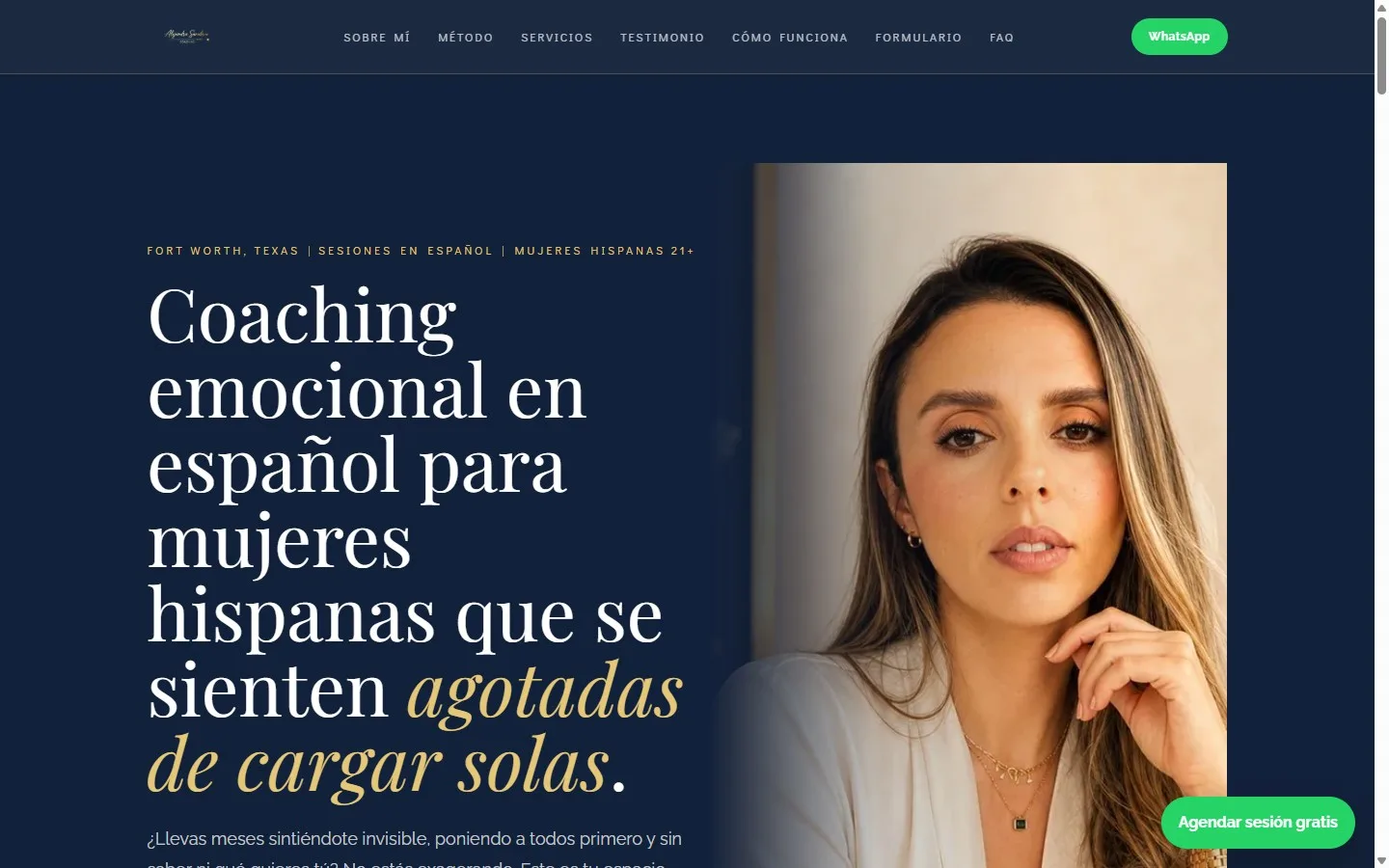 Alejandra Sanabria coaching website
